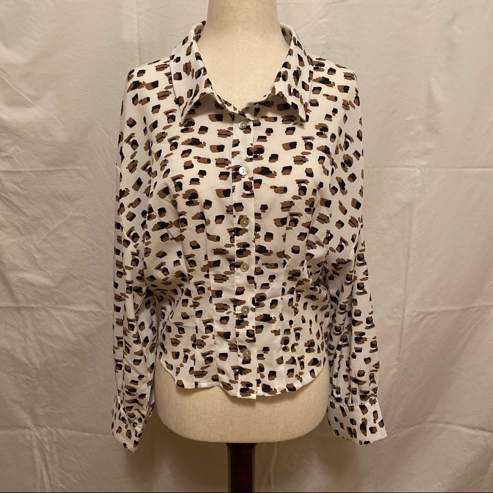 Fate Printed Button Down Blouse - image 1